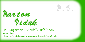 marton vidak business card